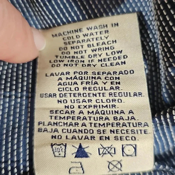 Boston Traders Men's Button Down Dobby Shirt Dress Blues Size XXL - Picture 6 of 6